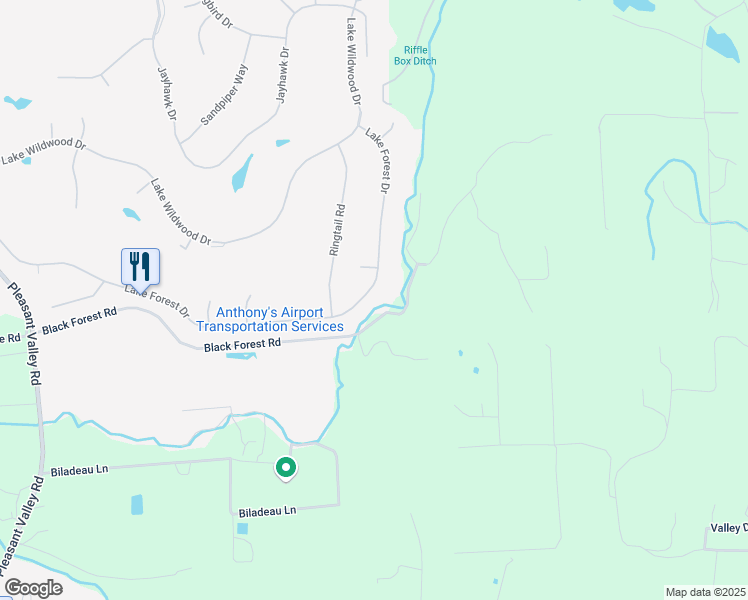 map of restaurants, bars, coffee shops, grocery stores, and more near 18019 Lake Forest Drive in Penn Valley