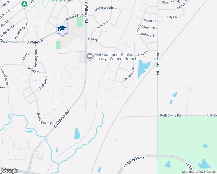 map of restaurants, bars, coffee shops, grocery stores, and more near 1909 Ruby Lane in Liberty