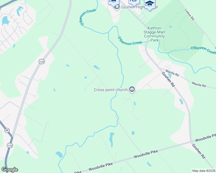 map of restaurants, bars, coffee shops, grocery stores, and more near 1872 Kirbett Road in Goshen