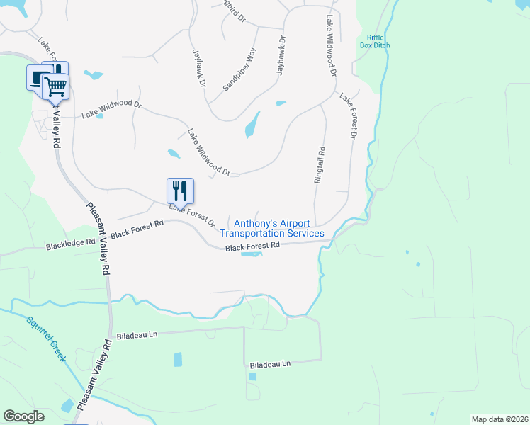 map of restaurants, bars, coffee shops, grocery stores, and more near 10983 Marmot Court in Penn Valley