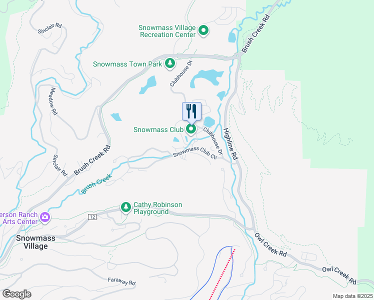 map of restaurants, bars, coffee shops, grocery stores, and more near 243 Snowmass Club Circle in Aspen