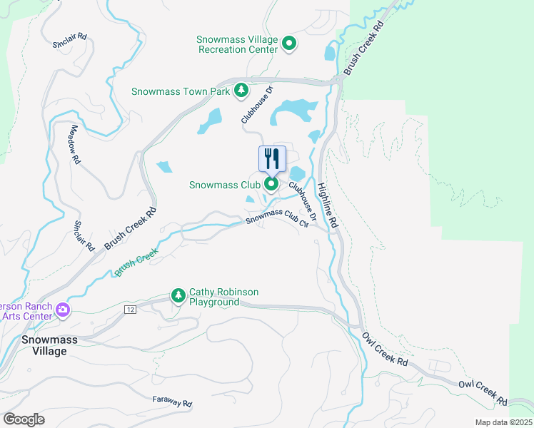 map of restaurants, bars, coffee shops, grocery stores, and more near 239 Snowmass Club Circle in Aspen