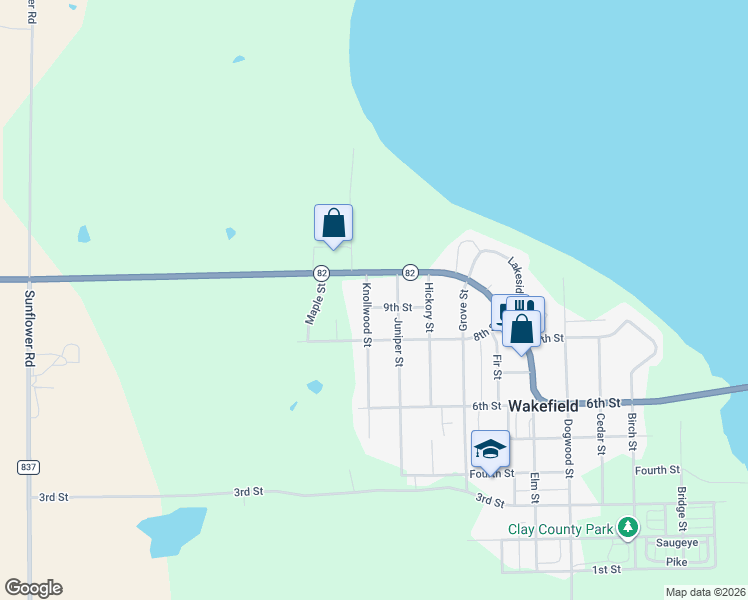 map of restaurants, bars, coffee shops, grocery stores, and more near 804 9th Street in Wakefield