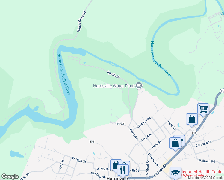 map of restaurants, bars, coffee shops, grocery stores, and more near 185 Sunview Hill in Harrisville