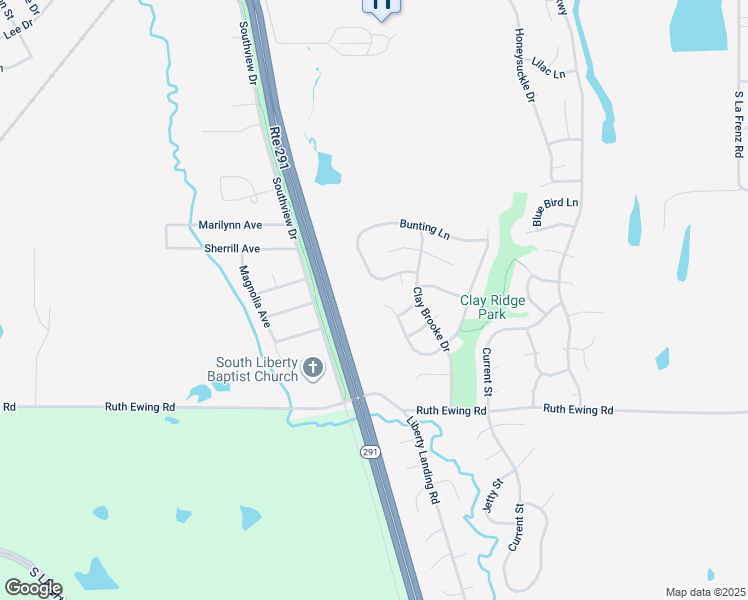 map of restaurants, bars, coffee shops, grocery stores, and more near 1839 Chickadee Drive in Liberty