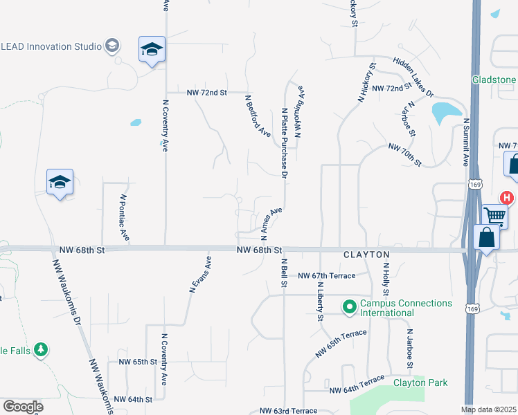 map of restaurants, bars, coffee shops, grocery stores, and more near 2001 69th in Kansas City