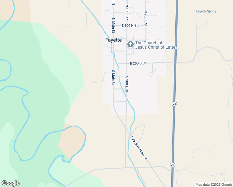 map of restaurants, bars, coffee shops, grocery stores, and more near 445 South Main Street in Fayette