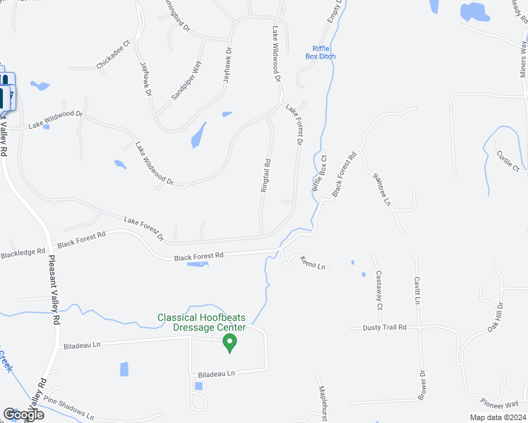 map of restaurants, bars, coffee shops, grocery stores, and more near 11051 Ringtail Road in Penn Valley