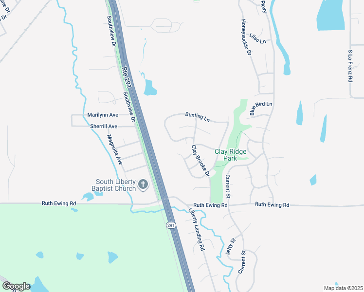 map of restaurants, bars, coffee shops, grocery stores, and more near 1839 Chickadee Drive in Liberty