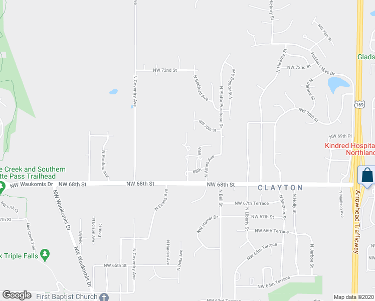 map of restaurants, bars, coffee shops, grocery stores, and more near 2001 69th in Kansas City