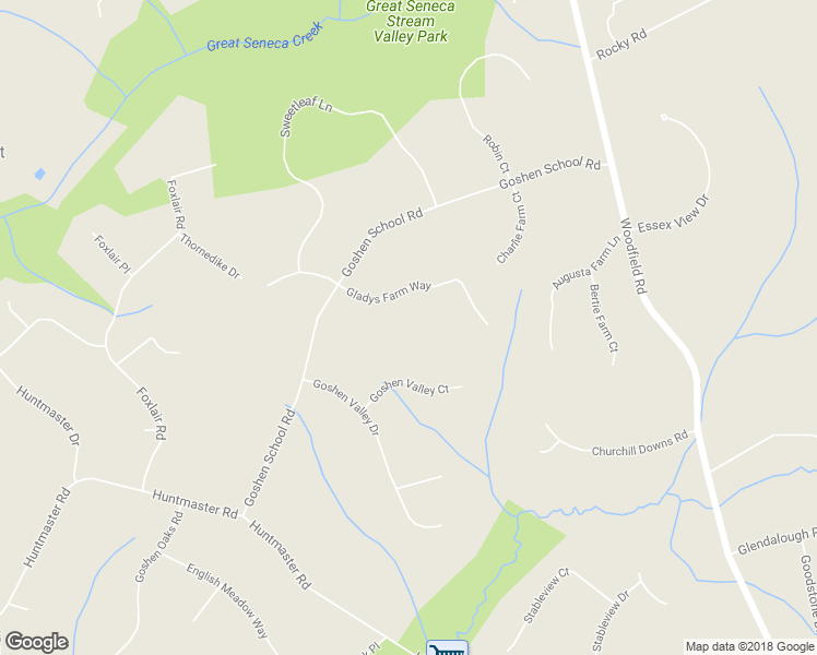 map of restaurants, bars, coffee shops, grocery stores, and more near 9210 Gladys Farm Way in Gaithersburg