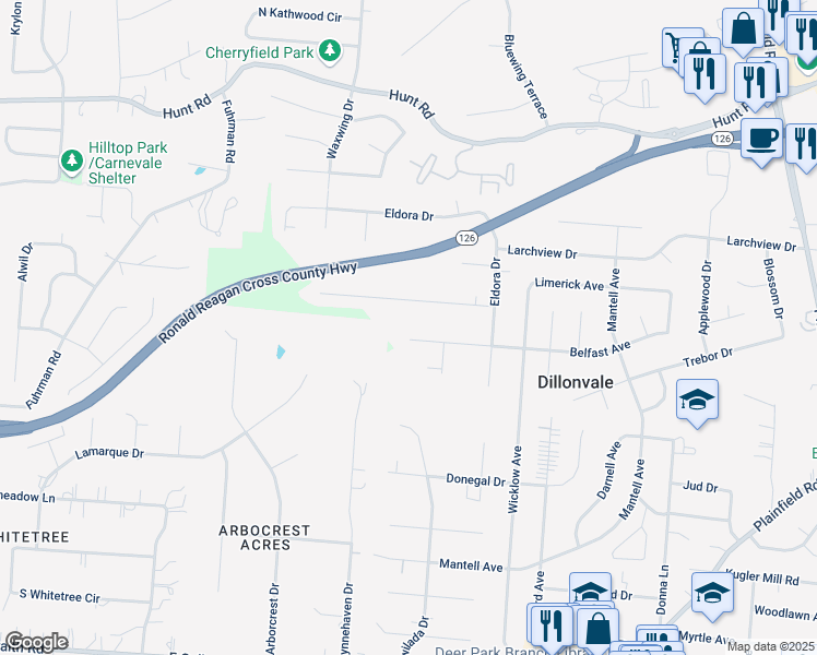 map of restaurants, bars, coffee shops, grocery stores, and more near 3673 Glengary Avenue in Cincinnati