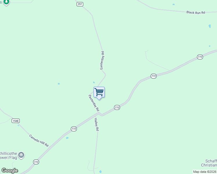 map of restaurants, bars, coffee shops, grocery stores, and more near 134 Easterday Road in Chillicothe