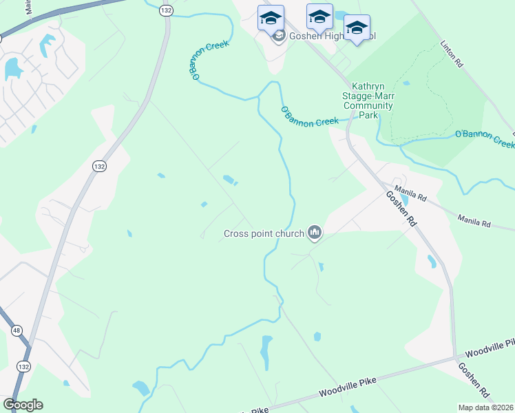 map of restaurants, bars, coffee shops, grocery stores, and more near 1872 Kirbett Road in Goshen