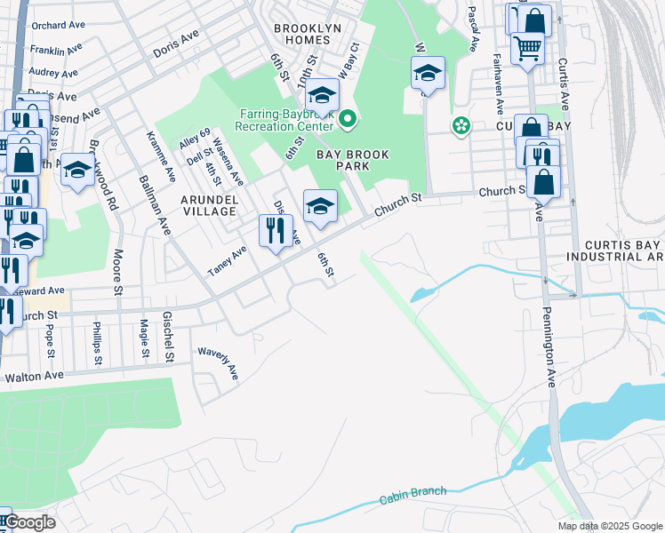 map of restaurants, bars, coffee shops, grocery stores, and more near 4809 6th Street in Brooklyn Park