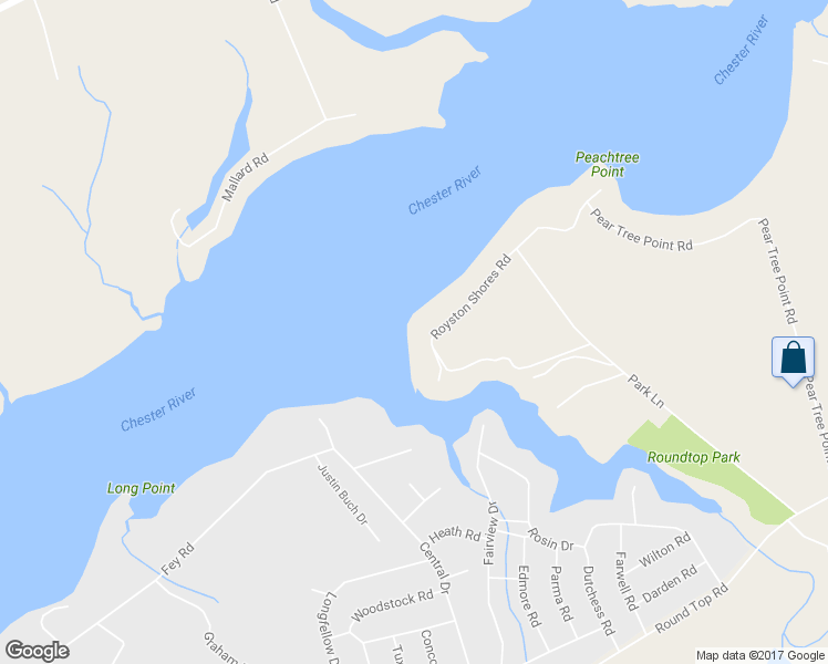 map of restaurants, bars, coffee shops, grocery stores, and more near 202 Royston Shores Road in Chestertown