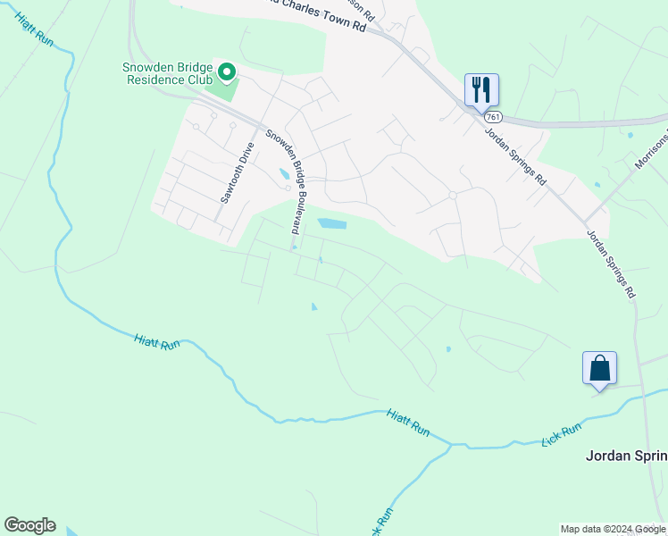 map of restaurants, bars, coffee shops, grocery stores, and more near 214 Parkland Drive in Stephenson