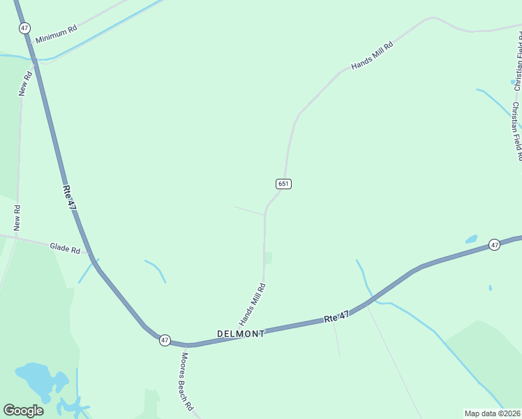 map of restaurants, bars, coffee shops, grocery stores, and more near 45 Hands Mill Road in Maurice River