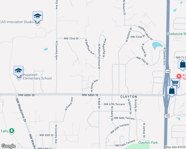 map of restaurants, bars, coffee shops, grocery stores, and more near 1808 69th in Kansas City