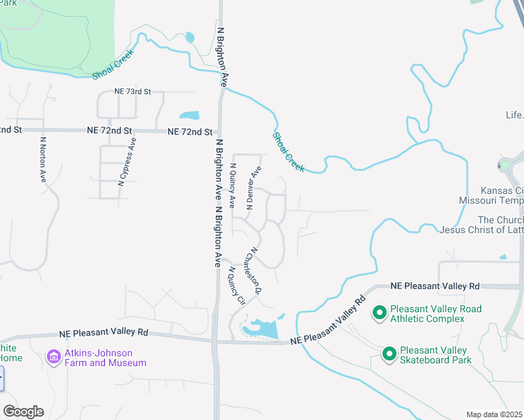 map of restaurants, bars, coffee shops, grocery stores, and more near 6918 North Charleston Drive in Kansas City