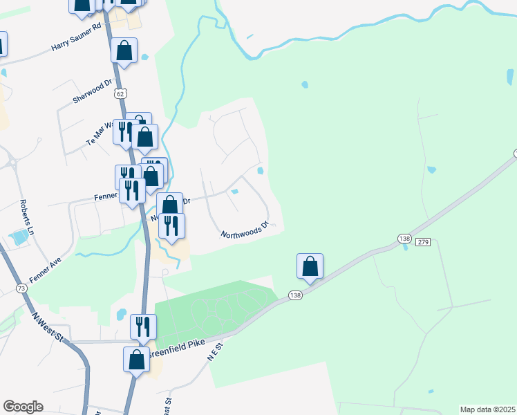 map of restaurants, bars, coffee shops, grocery stores, and more near 1310 Northwoods Drive in Hillsboro