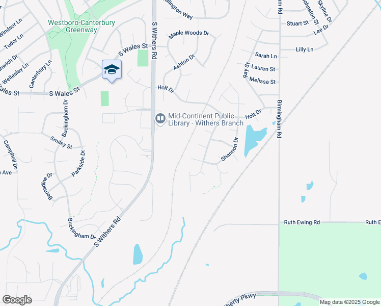 map of restaurants, bars, coffee shops, grocery stores, and more near 1917 Shannon Court in Liberty
