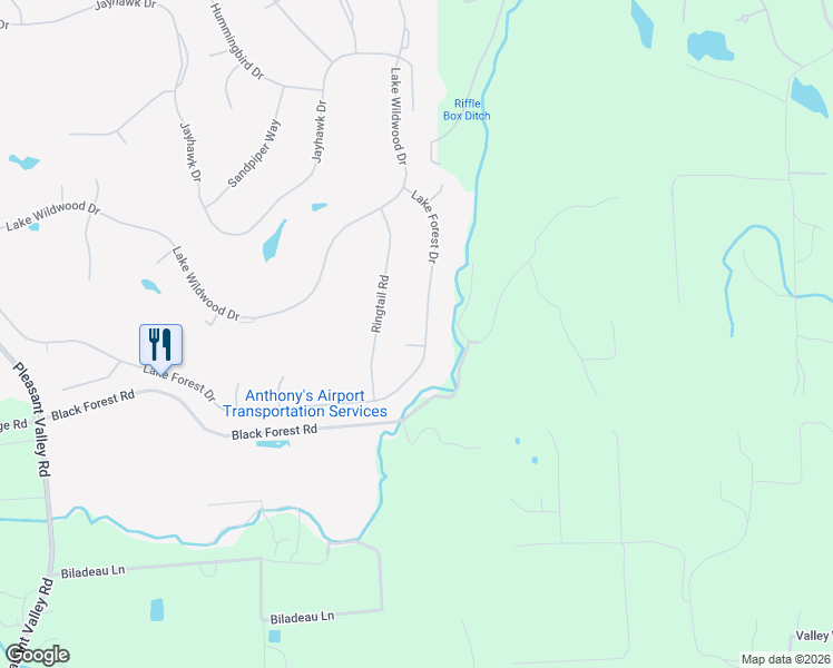 map of restaurants, bars, coffee shops, grocery stores, and more near 17888 Lake Forest Drive in Penn Valley