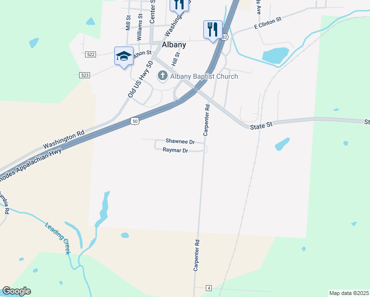 map of restaurants, bars, coffee shops, grocery stores, and more near 5432 Raymar Dr in Albany