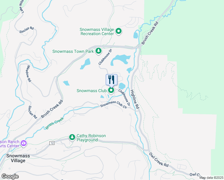 map of restaurants, bars, coffee shops, grocery stores, and more near 239 Snowmass Club Circle in Aspen