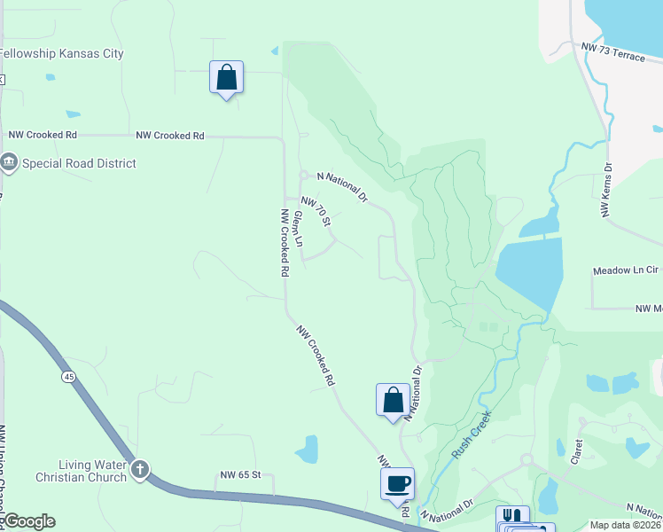 map of restaurants, bars, coffee shops, grocery stores, and more near 12023 Country Club Court in Kansas City
