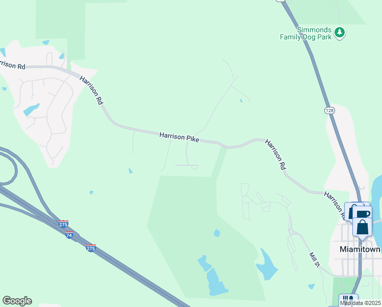 map of restaurants, bars, coffee shops, grocery stores, and more near 8489 Harrison Pike in Cleves