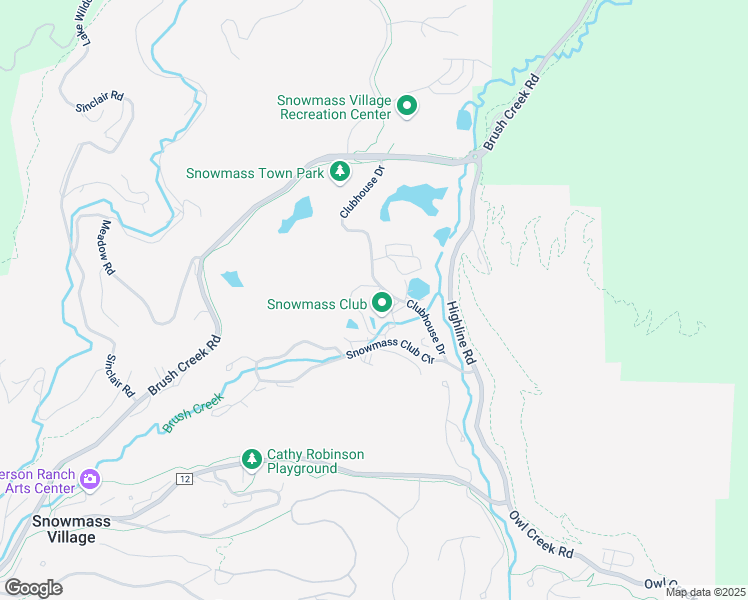 map of restaurants, bars, coffee shops, grocery stores, and more near Clubhouse Drive in Snowmass Village