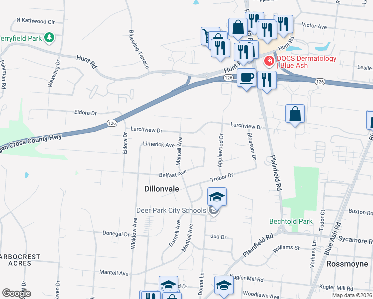 map of restaurants, bars, coffee shops, grocery stores, and more near in Dillonvale