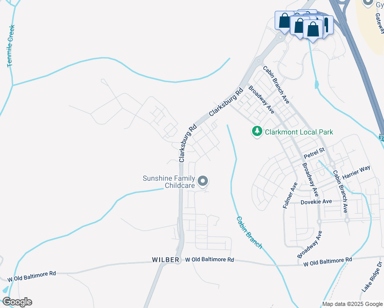 map of restaurants, bars, coffee shops, grocery stores, and more near in Clarksburg