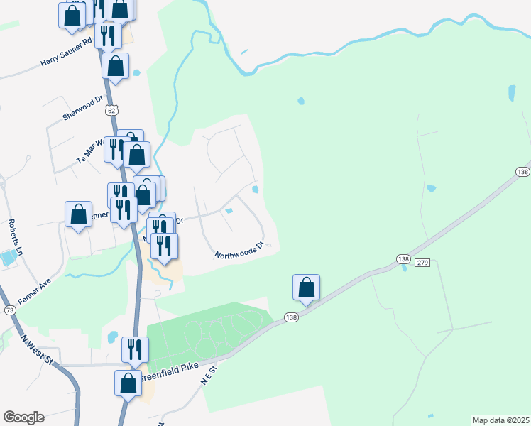 map of restaurants, bars, coffee shops, grocery stores, and more near 1310 Northwoods Drive in Hillsboro