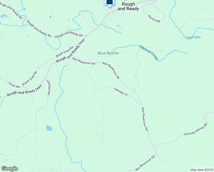 map of restaurants, bars, coffee shops, grocery stores, and more near Gamble Court in Rough and Ready