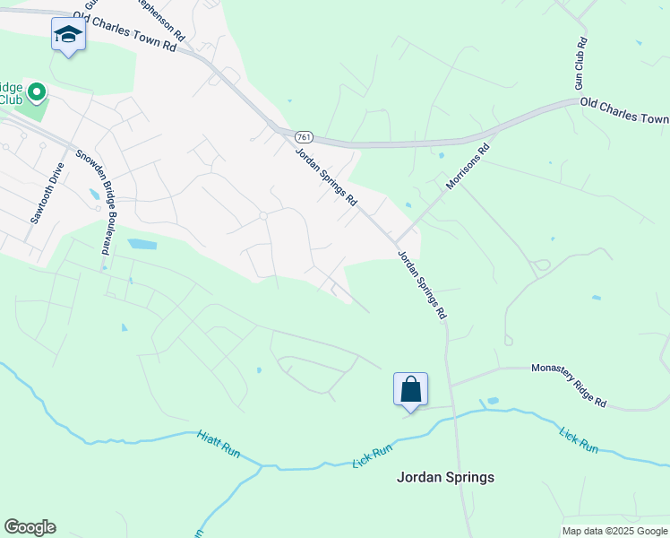 map of restaurants, bars, coffee shops, grocery stores, and more near 107 Fading Star Court in Stephenson