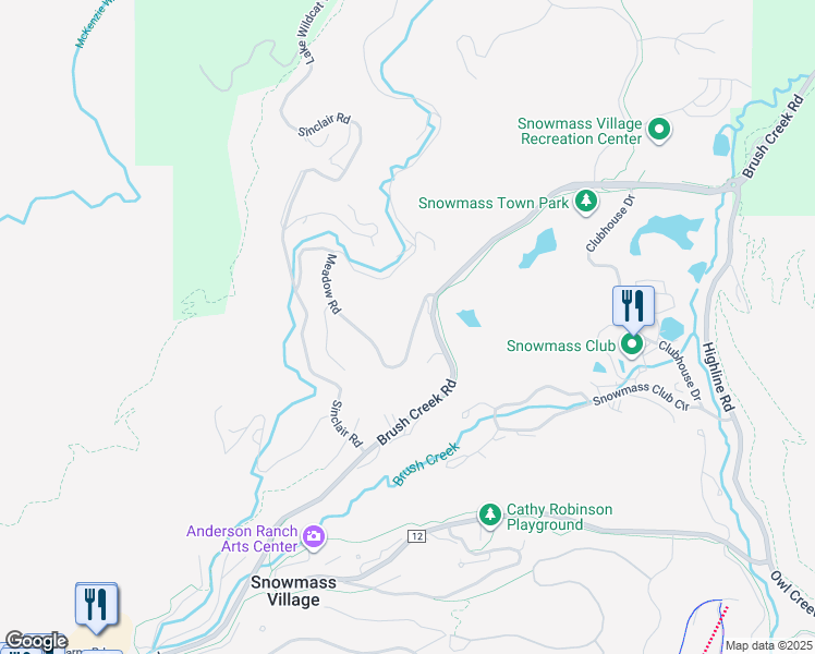 map of restaurants, bars, coffee shops, grocery stores, and more near 111 Meadow Lane in Aspen