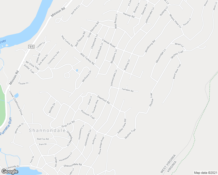 map of restaurants, bars, coffee shops, grocery stores, and more near 973 Johnnycake Lane in Harpers Ferry