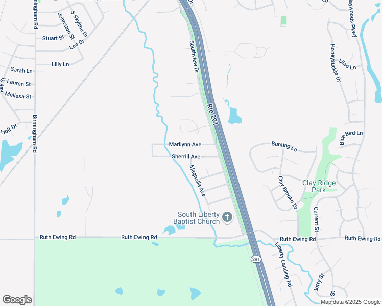 map of restaurants, bars, coffee shops, grocery stores, and more near 818 Sherrill Avenue in Liberty