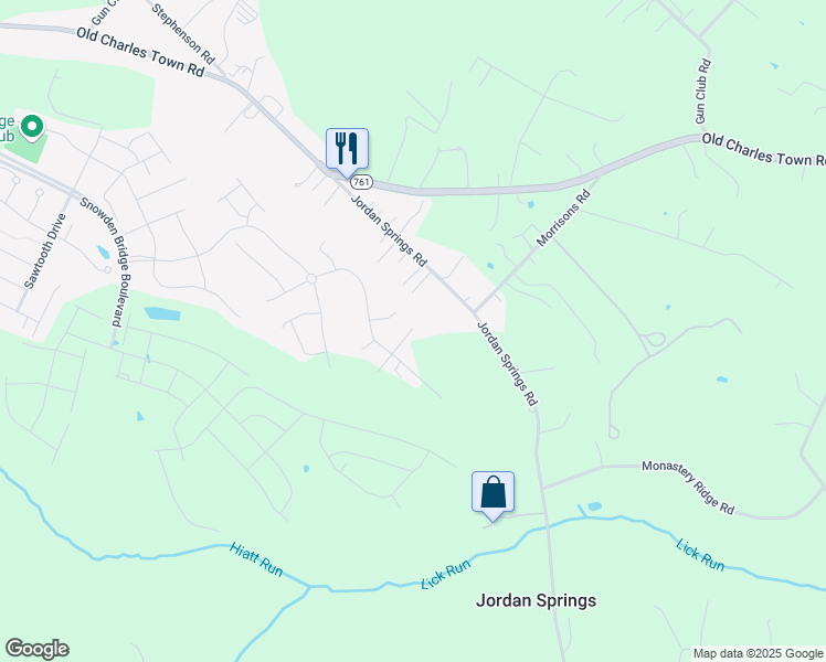map of restaurants, bars, coffee shops, grocery stores, and more near 124 Fading Star Court in Stephenson