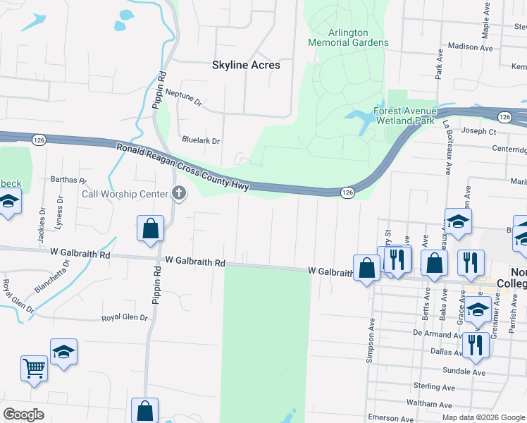 map of restaurants, bars, coffee shops, grocery stores, and more near 6945 Dianna Drive in Cincinnati
