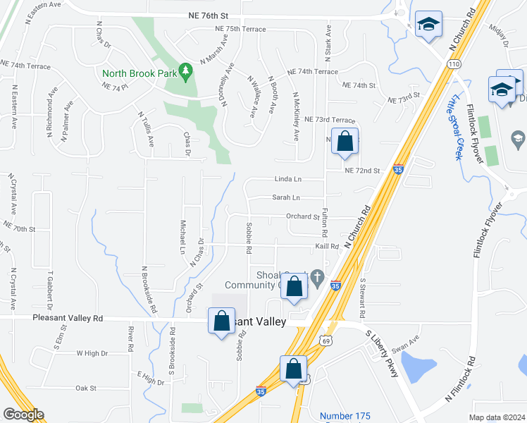 map of restaurants, bars, coffee shops, grocery stores, and more near 8502 Orchard Street in Pleasant Valley