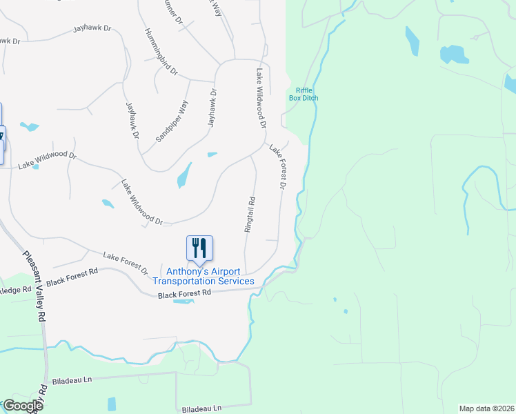 map of restaurants, bars, coffee shops, grocery stores, and more near 11224 Ringtail Road in Penn Valley