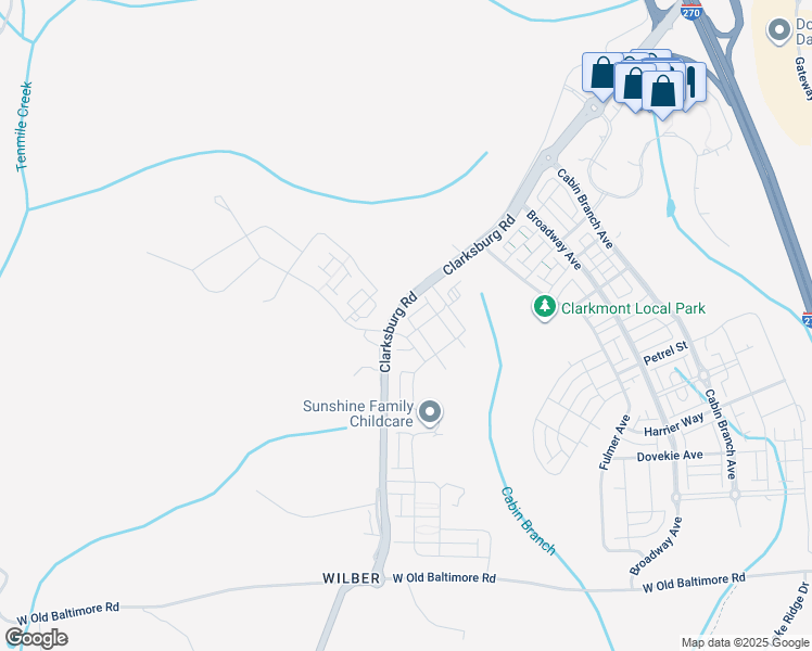 map of restaurants, bars, coffee shops, grocery stores, and more near 14309 Dowitcher Way in Boyds
