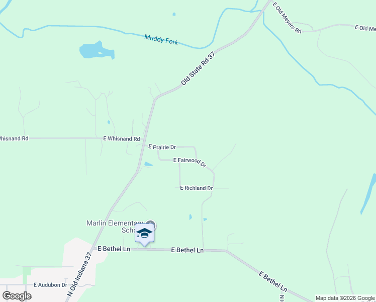 map of restaurants, bars, coffee shops, grocery stores, and more near 1308-1312 E Prairie Dr in Bloomington