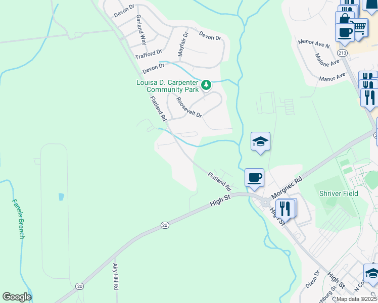map of restaurants, bars, coffee shops, grocery stores, and more near 159 Maryland 514 in Chestertown