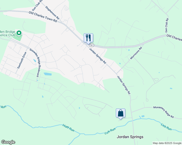 map of restaurants, bars, coffee shops, grocery stores, and more near 130 Patchwork Drive in Stephenson