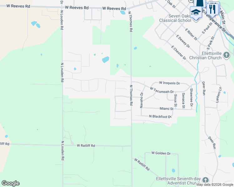 map of restaurants, bars, coffee shops, grocery stores, and more near 7236 West Prominence Point in Bloomington