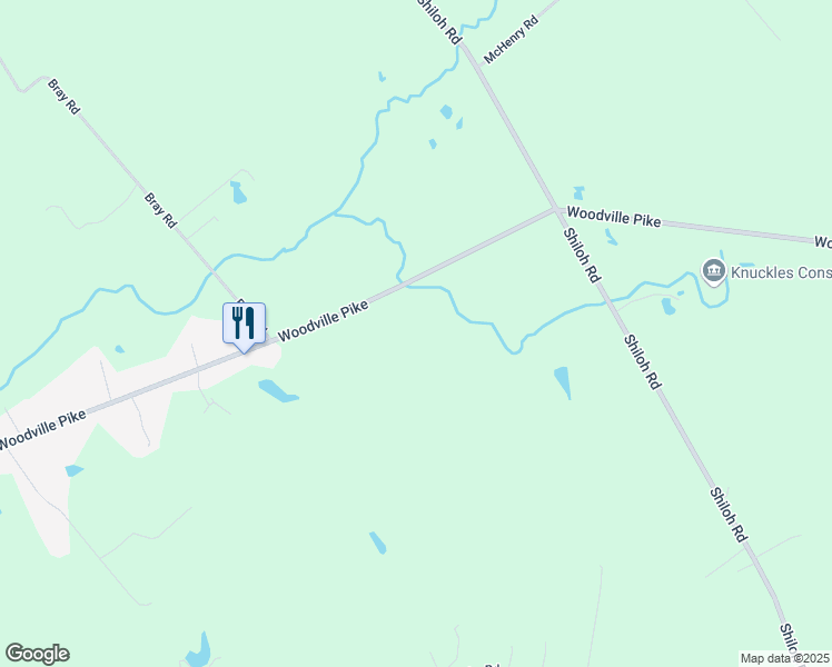map of restaurants, bars, coffee shops, grocery stores, and more near 2457 Woodville Pike in Goshen